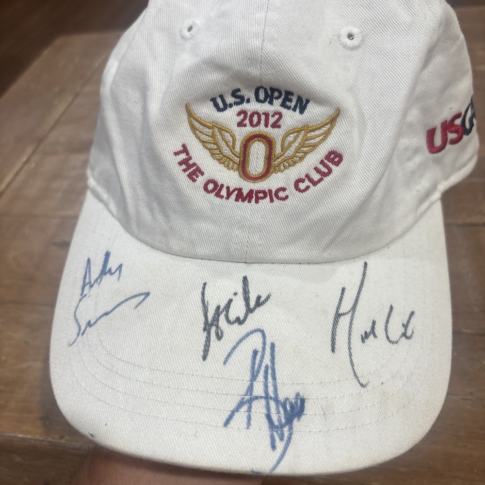 2012 US Open Golf Hat Andy Zhang Bill Haas Kyle Stanley Signed Olympic Club Cap